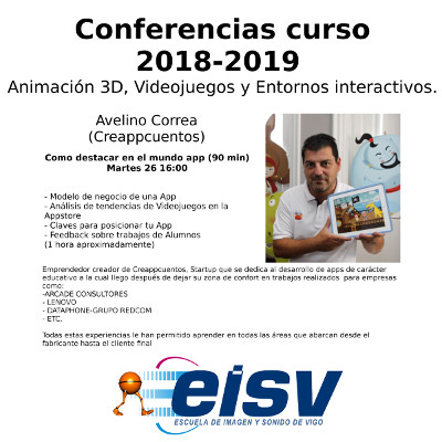 Conferencias EISV. Como destacar en el mundo app. Avelino Correa (Creappcuentos).