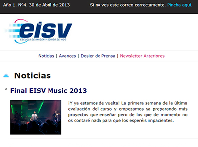 Ir a EISV Newsletter 04 - 30 de Abril de 2013
