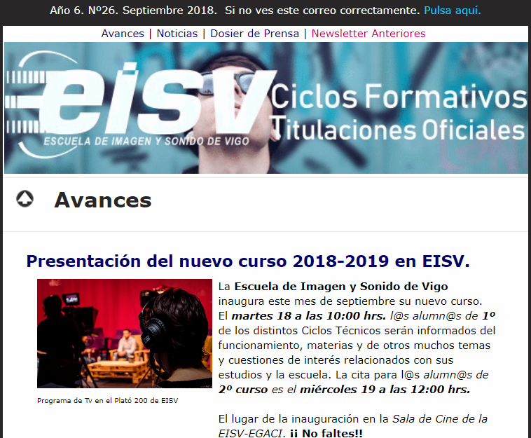 Ir a EISV Newsletter 26 - Septiembre de 2018